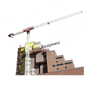 Flat top tower crane construction lifting equipment for high rise building projects and heavy material handling